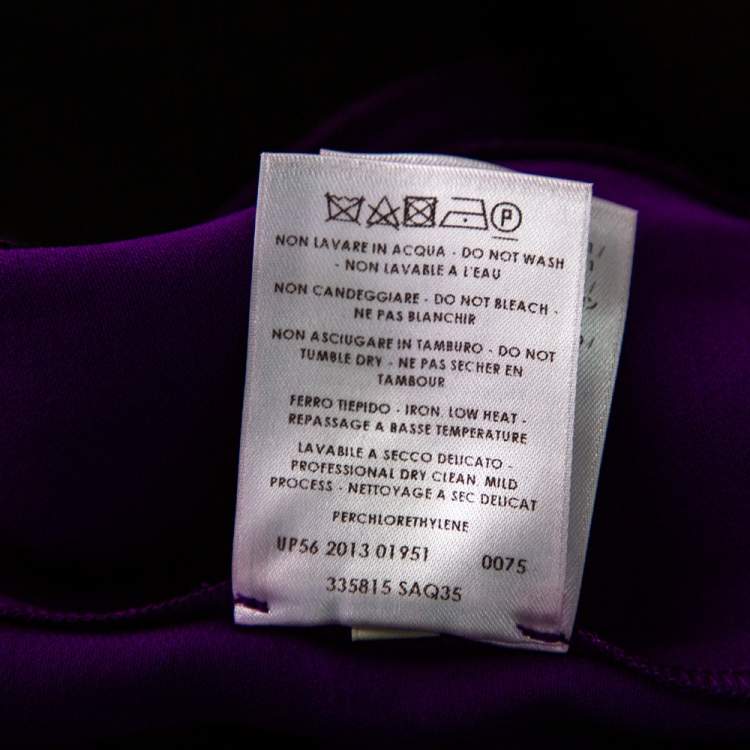 Pre Owned Stella McCartney Violet Crepe Long Sleeve Flared Dress S