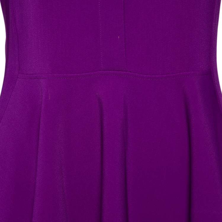 Pre Owned Stella McCartney Violet Crepe Long Sleeve Flared Dress S