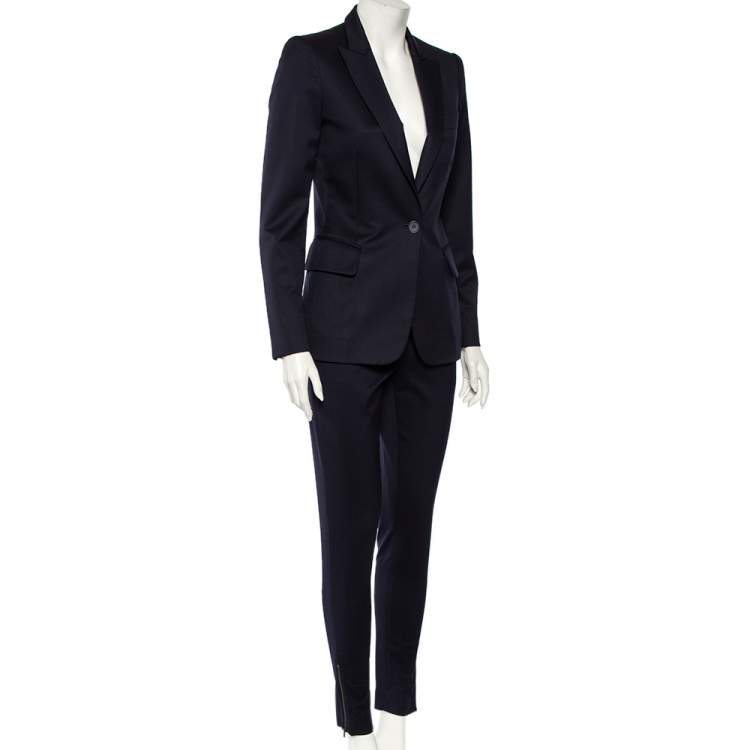 Pre Owned Stella McCartney Navy Blue Wool Blazer & Tapered Leg Pants S