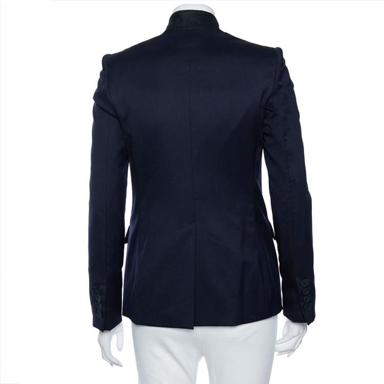 Pre Owned Stella McCartney Navy Blue Wool Single Button Blazer S