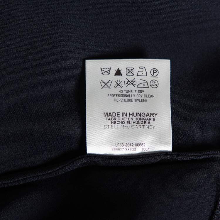 Pre Owned Stella McCartney Navy Blue Cady Long Sleeve Peplum Blouse S