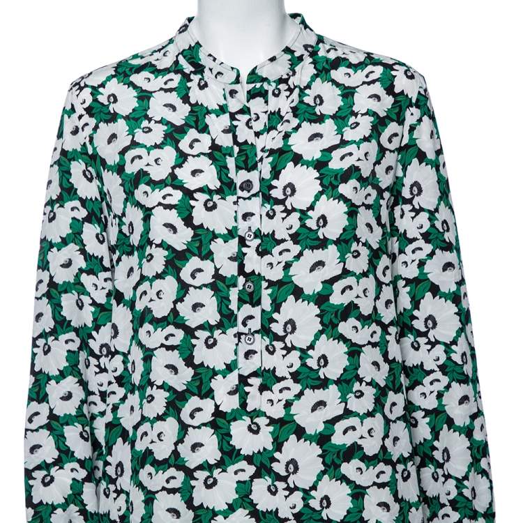 Pre Owned Stella McCartney Multicolored Floral Printed Wilson Silk Long Sleeve Blouse M