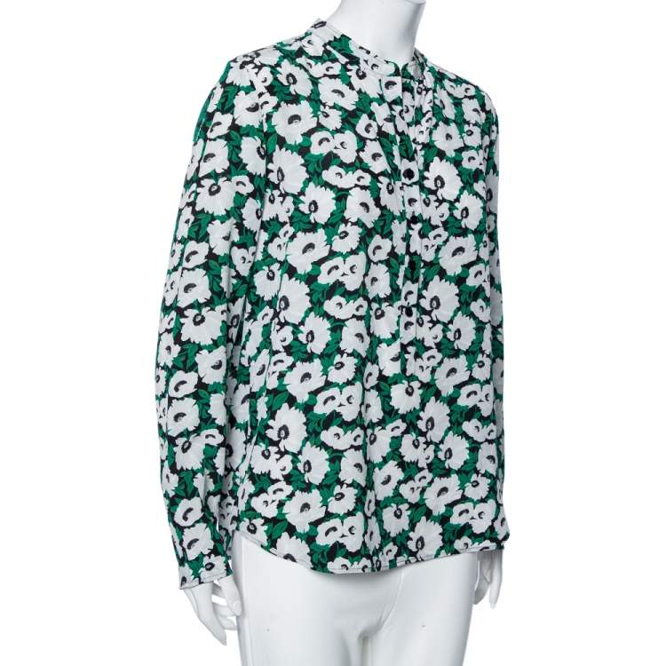 Pre Owned Stella McCartney Multicolored Floral Printed Wilson Silk Long Sleeve Blouse M