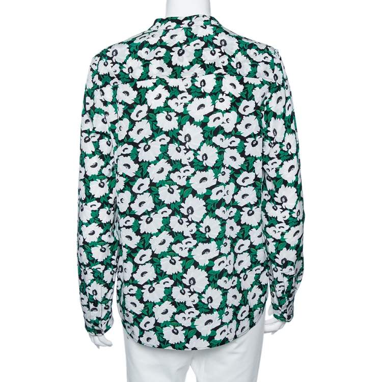 Pre Owned Stella McCartney Multicolored Floral Printed Wilson Silk Long Sleeve Blouse M