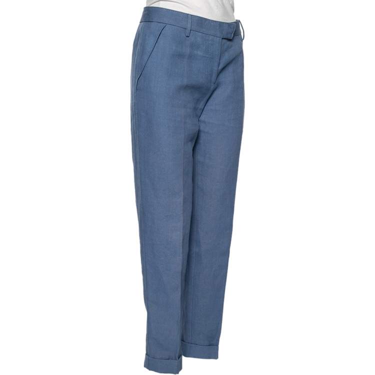 Pre Owned Stella McCartney Blue Hemp Formal Pants M