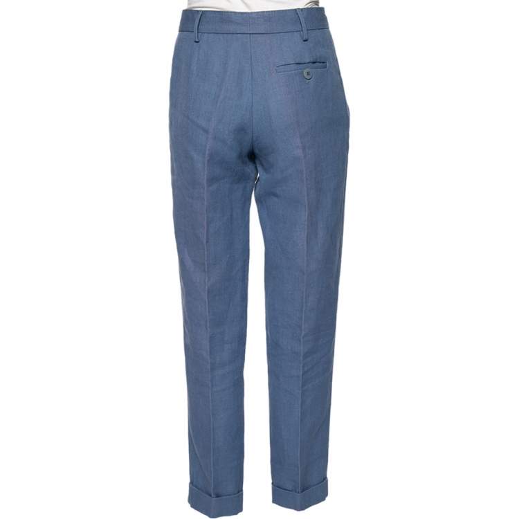Pre Owned Stella McCartney Blue Hemp Formal Pants M