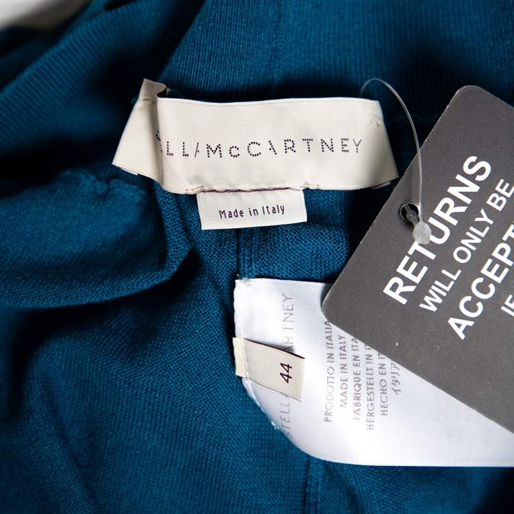 مملوكة مسبقًا Stella McCartney Bright Blue Wool Cinched Waist & Hem Detail Pants M