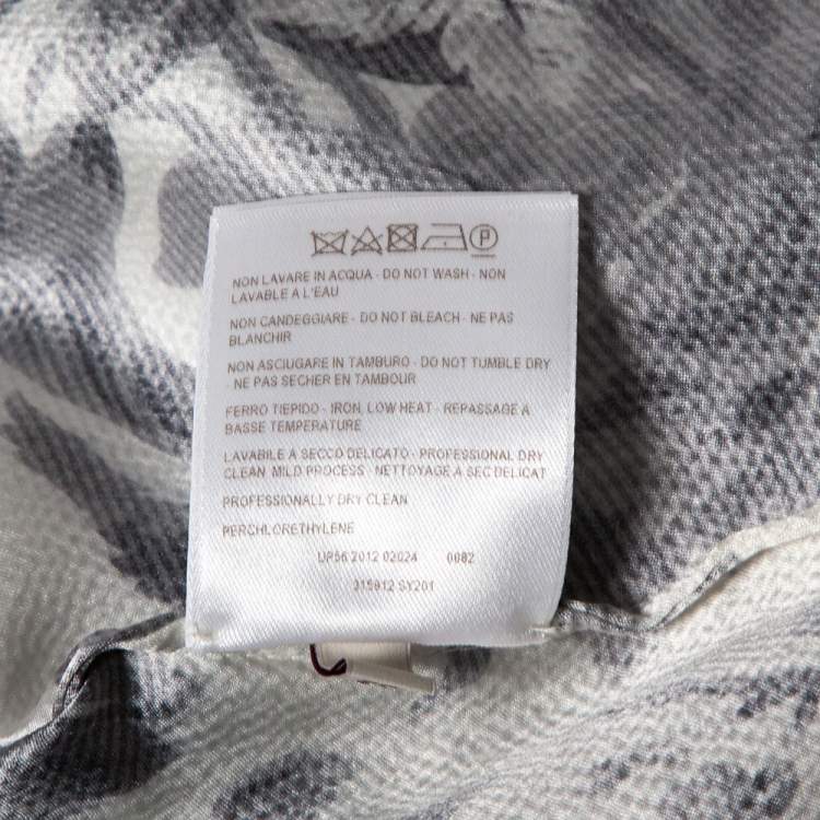 Pre Owned Stella McCartney Monochrome Floral Printed Silk Short Dress M 