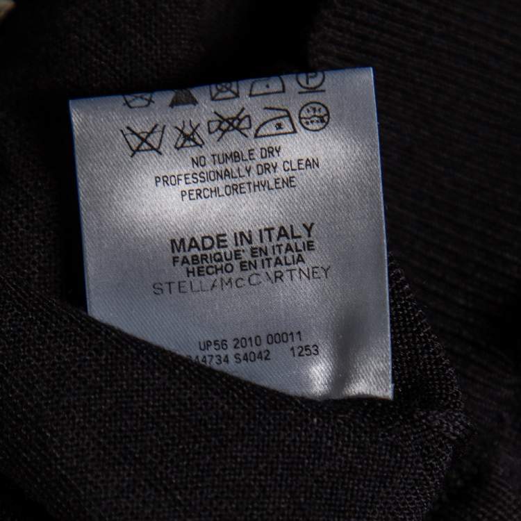 Pre Owned Stella McCartney Black Cashmere & Silk Knit Tapered High Rise Pants S