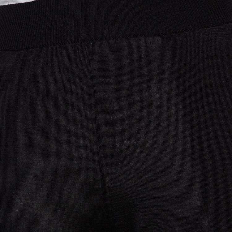 Pre Owned Stella McCartney Black Cashmere & Silk Knit Tapered High Rise Pants S