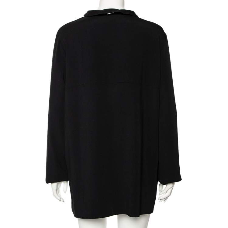 مملوكة مسبقًا Stella McCartney Black Crepe Zip Detail Long Sleeve Arlesa Blouse L