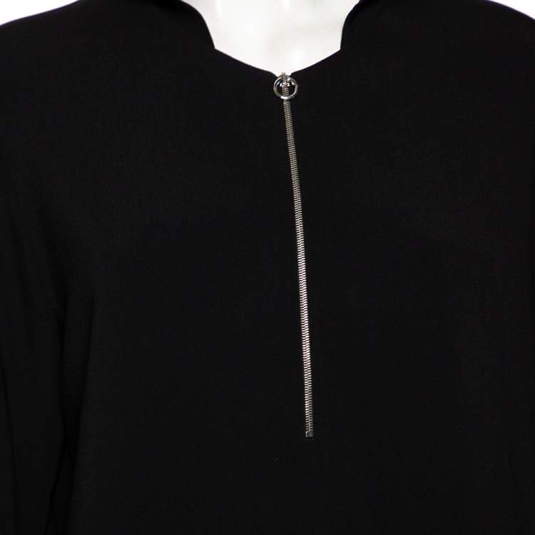 مملوكة مسبقًا Stella McCartney Black Crepe Zip Detail Long Sleeve Arlesa Blouse L