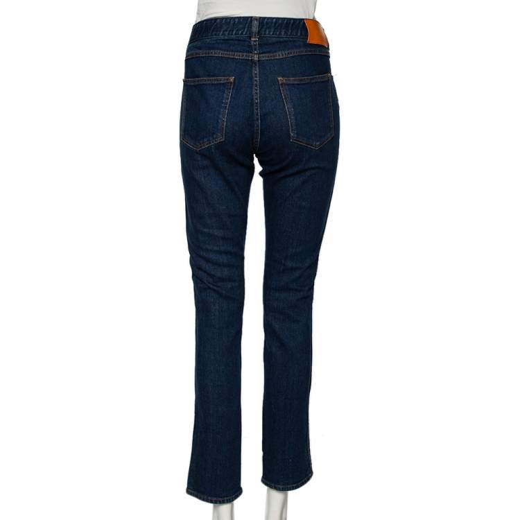 Pre Owned Stella McCartney Blue Denim Monogram Lining Slim-Fit Jeans M