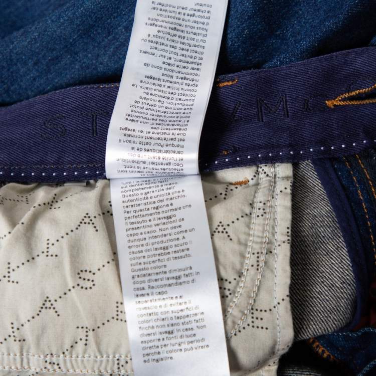 Pre Owned Stella McCartney Blue Denim Monogram Lining Slim-Fit Jeans M