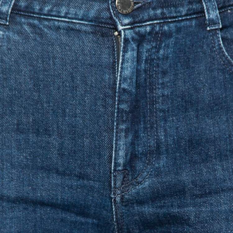 Pre Owned Stella McCartney Blue Denim SM Trim Detailed Cropped Jeans S