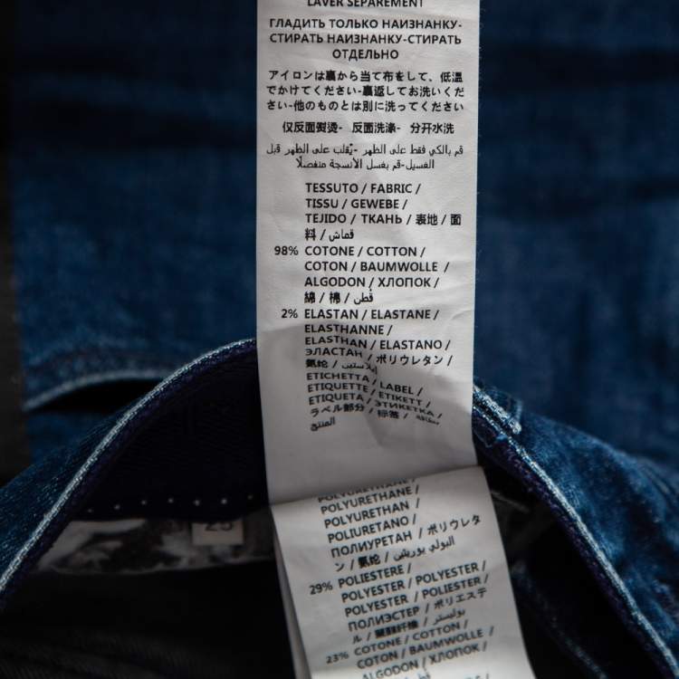 Pre Owned Stella McCartney Blue Denim SM Trim Detailed Cropped Jeans S