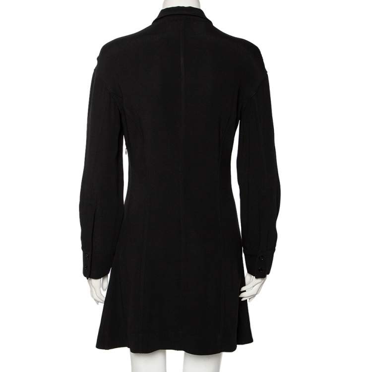 Pre Owned Stella McCartney Black Crepe Long Sleeve Flared Dress S 