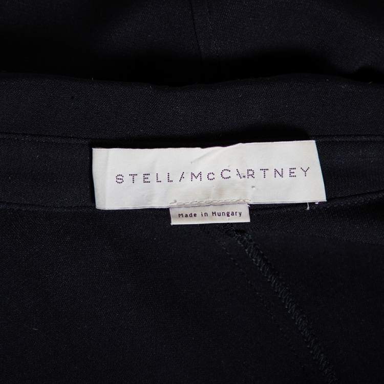 Pre Owned Stella McCartney Black Crepe Long Sleeve Flared Dress S 