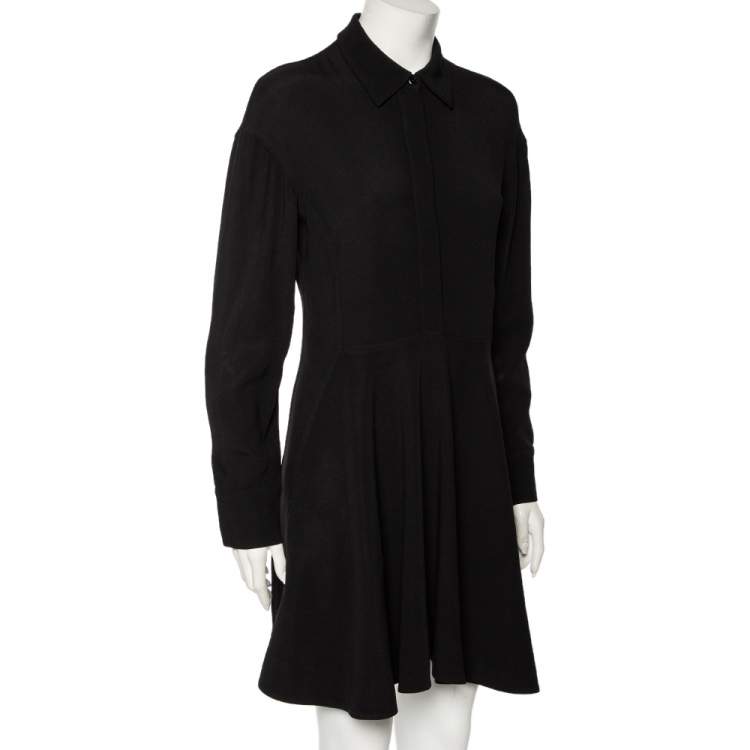 Pre Owned Stella McCartney Black Crepe Long Sleeve Flared Dress S 