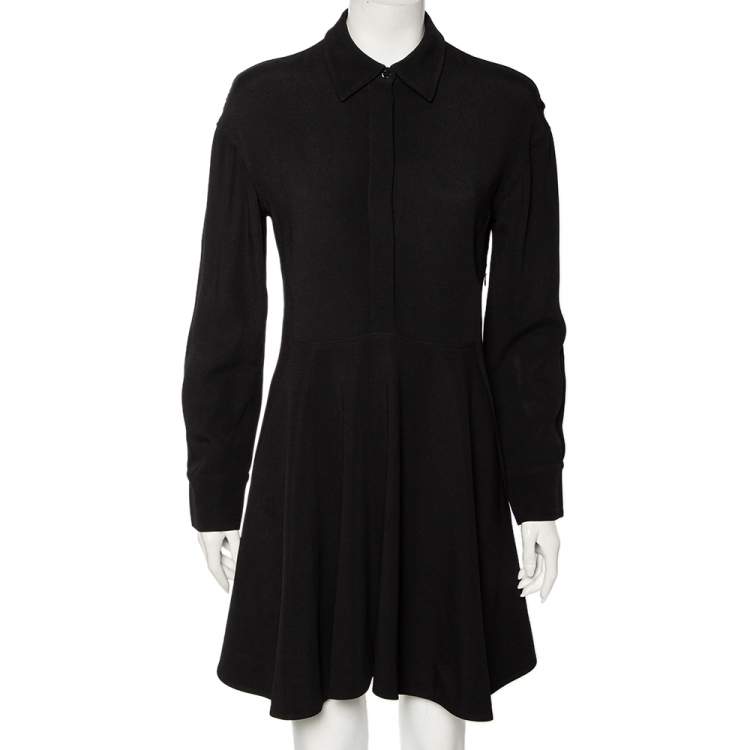 Pre Owned Stella McCartney Black Crepe Long Sleeve Flared Dress S 