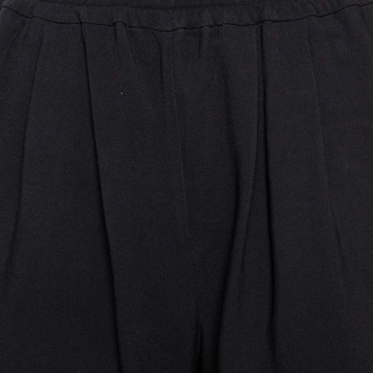 Pre Owned Stella McCartney Black Crepe & Rib Knit Detailed Joggers S 