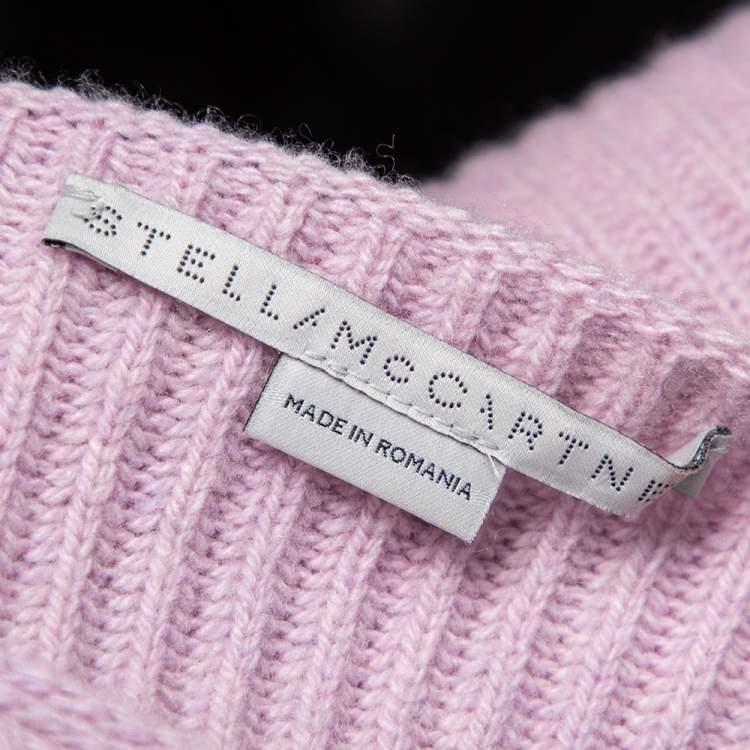 Pre Owned Stella McCartney Lilac Cashmere Knit Tie Detail Asymmetrical Sweater S