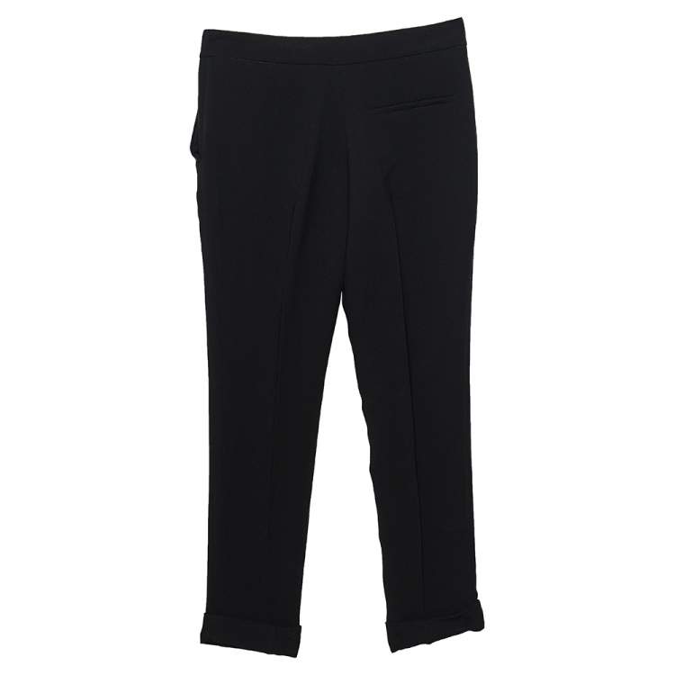Pre Owned Stella McCartney Black Crepe Tapered Leg Cropped Pants XS