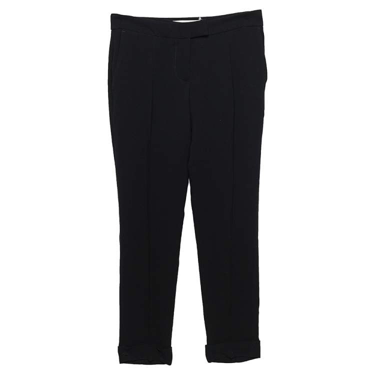 Pre Owned Stella McCartney Black Crepe Tapered Leg Cropped Pants XS