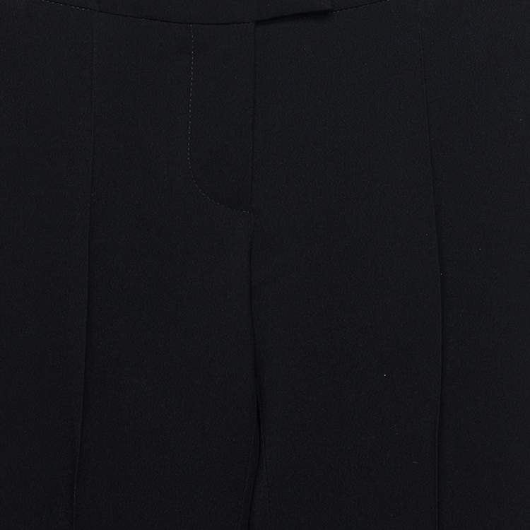 Pre Owned Stella McCartney Black Crepe Tapered Leg Cropped Pants XS