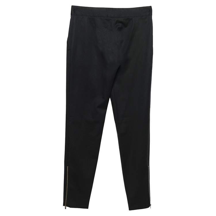 Pre Owned Stella McCartney Black Wool Zip Hem Detail Pants XS