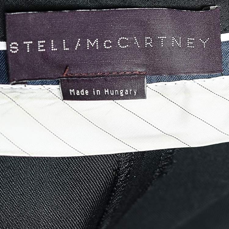 Pre Owned Stella McCartney Black Wool Zip Hem Detail Pants XS