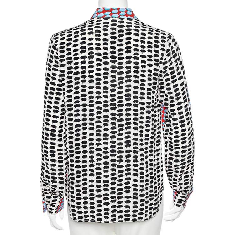 Pre Owned Stella McCartney Multicolored Printed Silk Button Front Shirt M