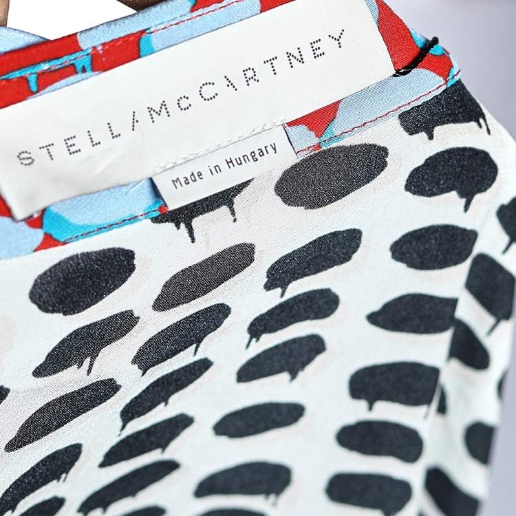 Pre Owned Stella McCartney Multicolored Printed Silk Button Front Shirt M