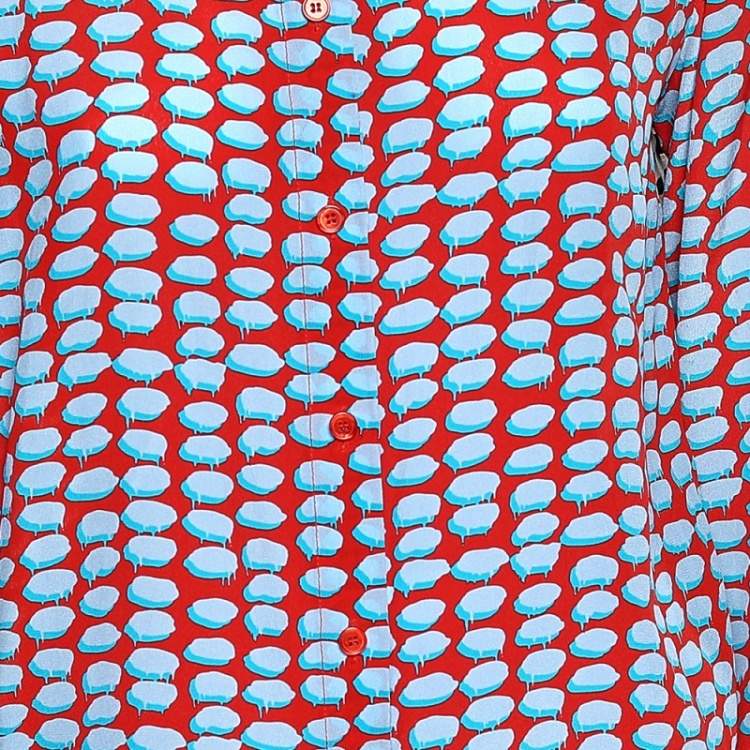 Pre Owned Stella McCartney Multicolored Printed Silk Button Front Shirt M