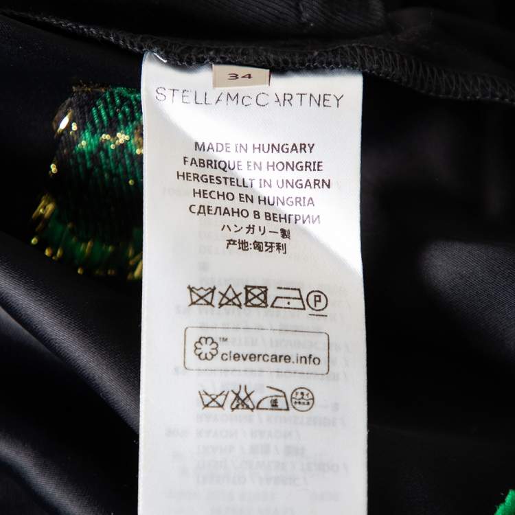 Pre Owned Stella McCartney Black Fil Coupe Rib Knit Trimmed Jacket & Pant Set XXS