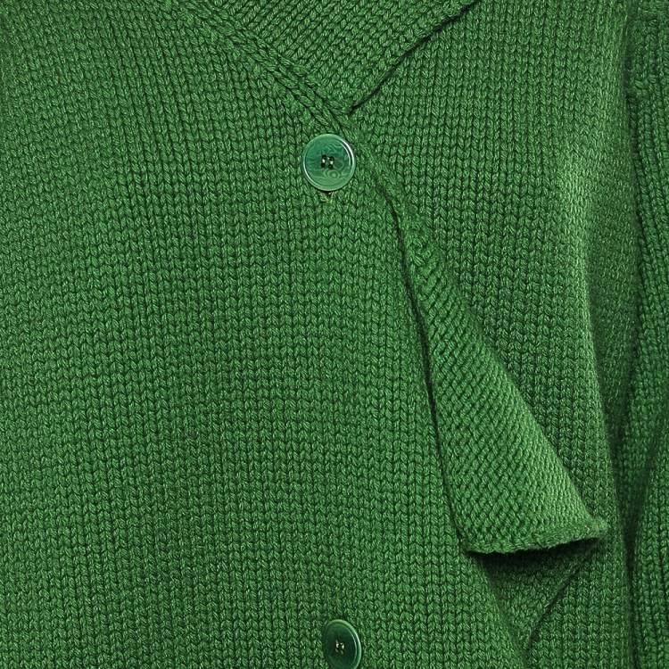 Pre Owned Stella McCartney Green Wool Knit Oversized Coat M