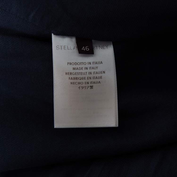 Pre Owned Stella McCartney Navy Blue Wool Contrast Lapel Detailed Mathilda Blazer L