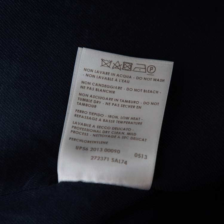 Pre Owned Stella McCartney Navy Blue Wool Contrast Lapel Detailed Mathilda Blazer L