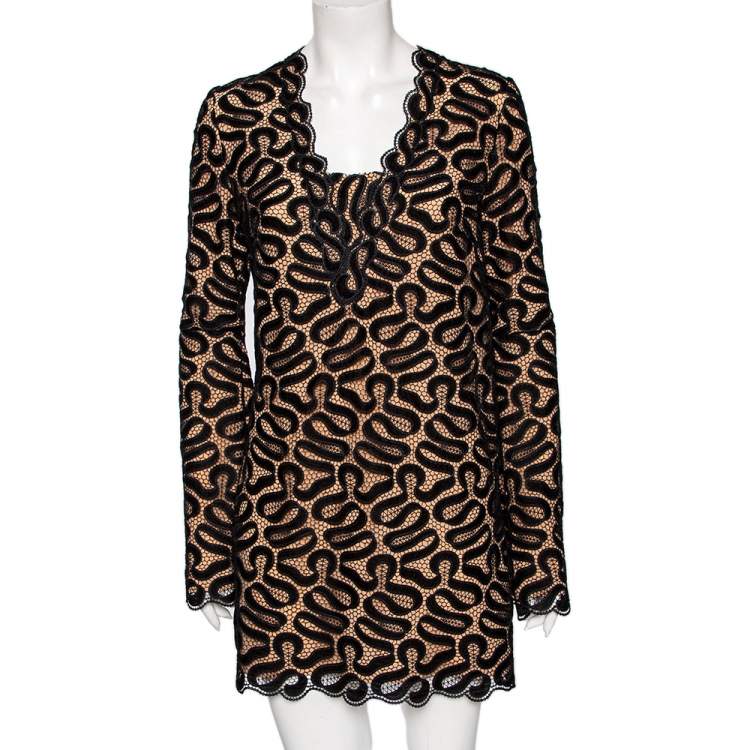 Pre Owned Stella McCartney Black Lace Mini Shift Dress S