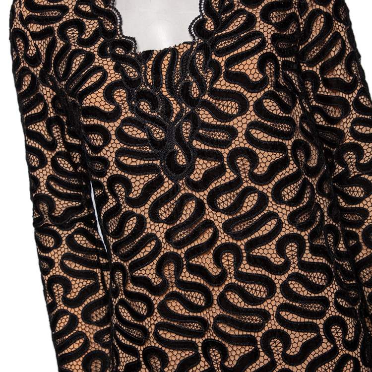 Pre Owned Stella McCartney Black Lace Mini Shift Dress S