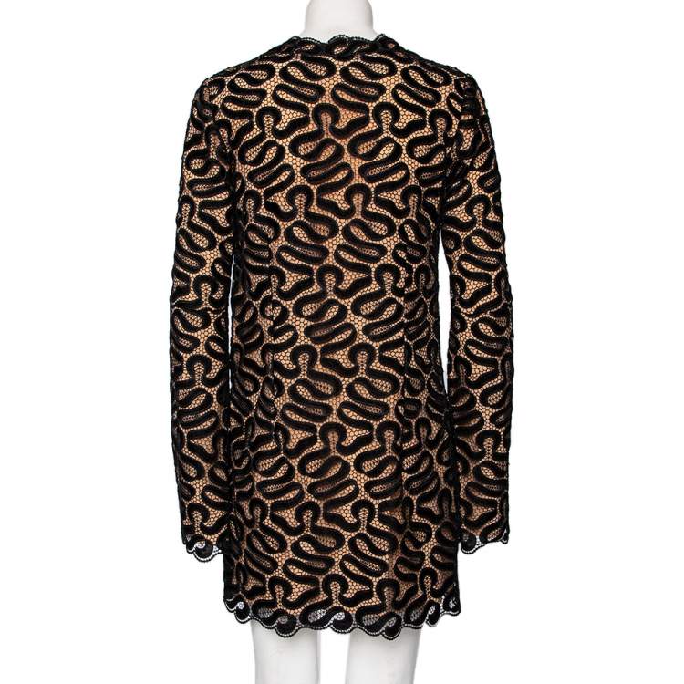 Pre Owned Stella McCartney Black Lace Mini Shift Dress S