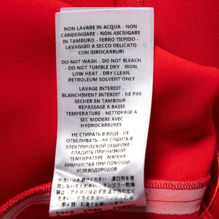 Pre Owned Stella McCartney Red Crepe Draped Sleeve Detail Long Evening Gown S