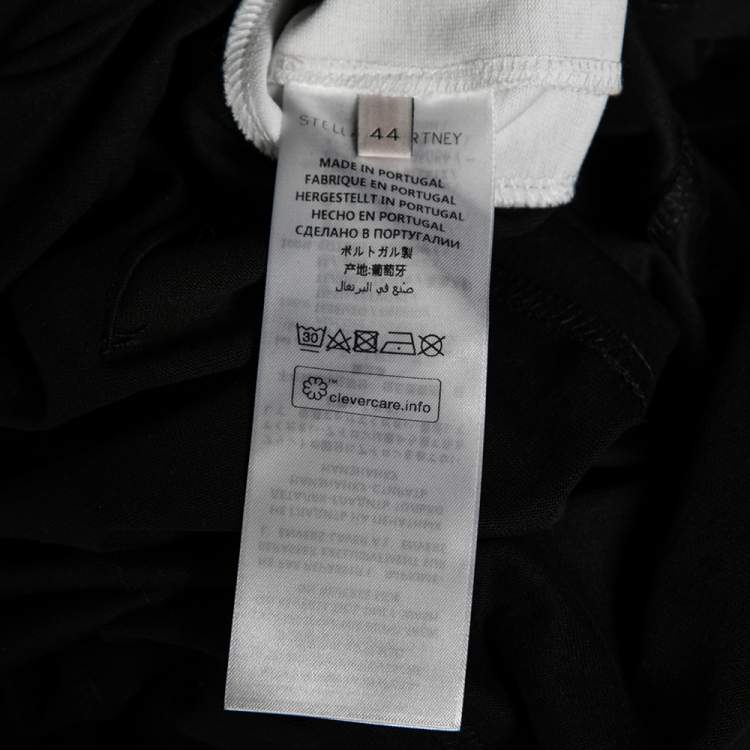Pre Owned Stella McCartney Monochrome Cotton Printed Sweatshirt Dress M 