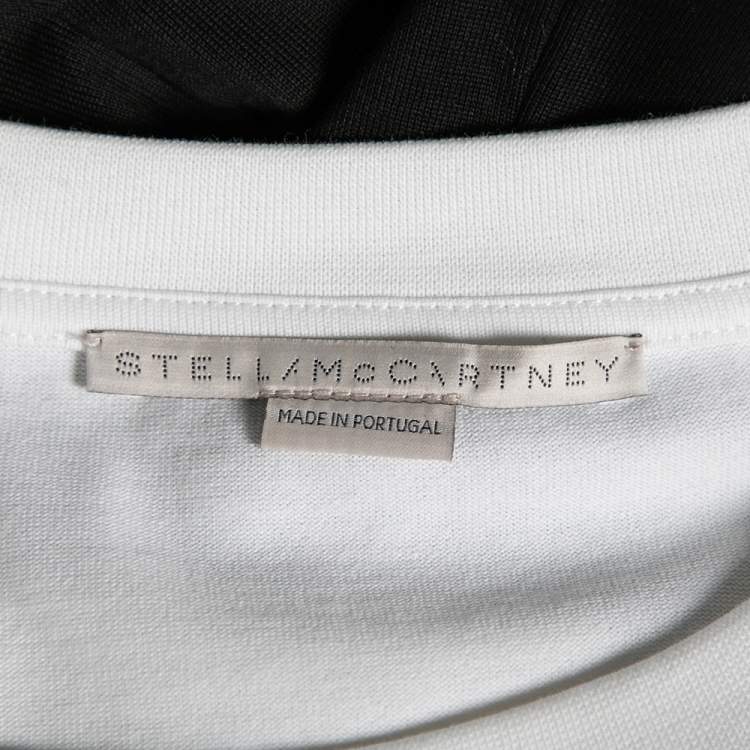 Pre Owned Stella McCartney Monochrome Cotton Printed Sweatshirt Dress M 