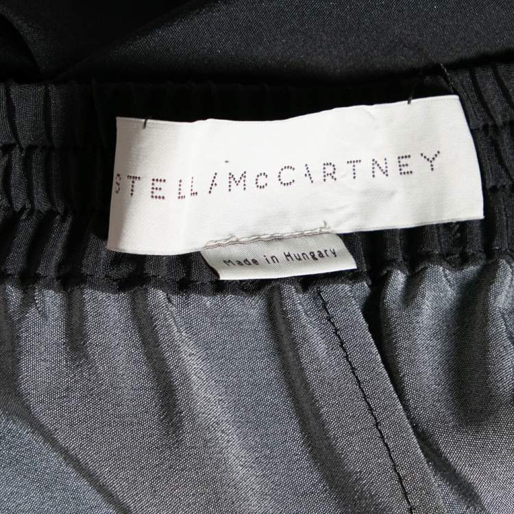 Pre Owned Stella McCartney Black Tie-Dye Printed Silk Pants M