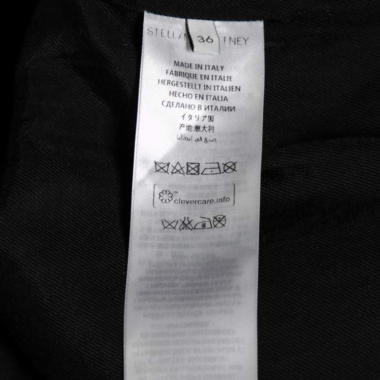 Pre Owned Stella McCartney Navy Blue and Black Cotton Bird Embroidery Bomber XS