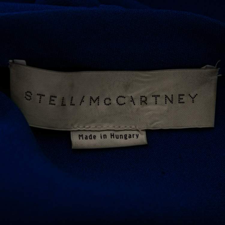 Pre Owned Stella McCartney Blue Crepe Zip Detail Top M