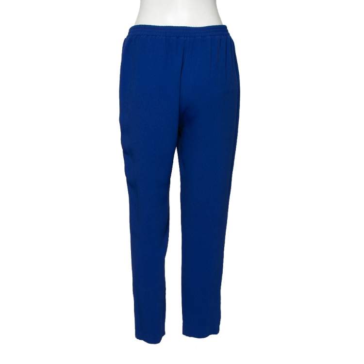 Pre Owned Stella McCartney Blue Crepe Trousers M
