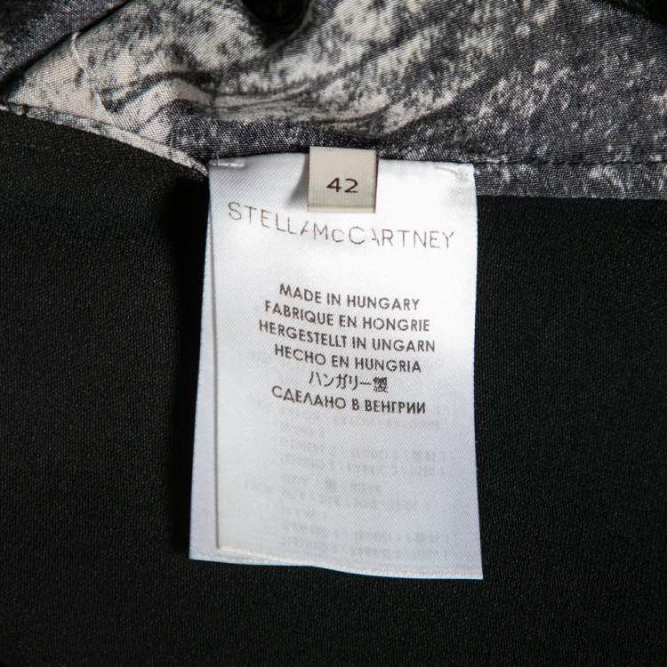 Pre Owned Stella McCartney Pink/Black Crepe Tree Printed Top M