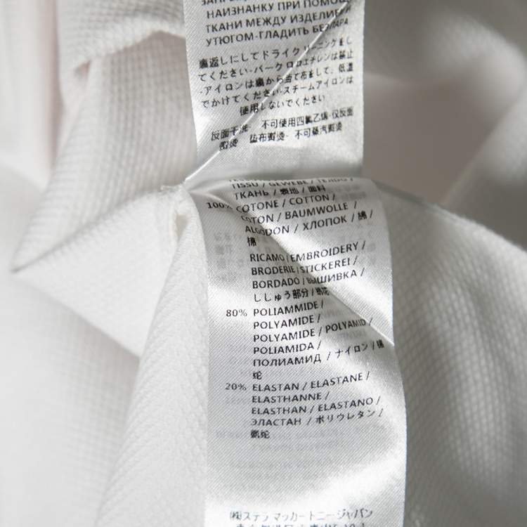 Pre Owned Stella McCartney White Cotton Embroidered Patch Top M